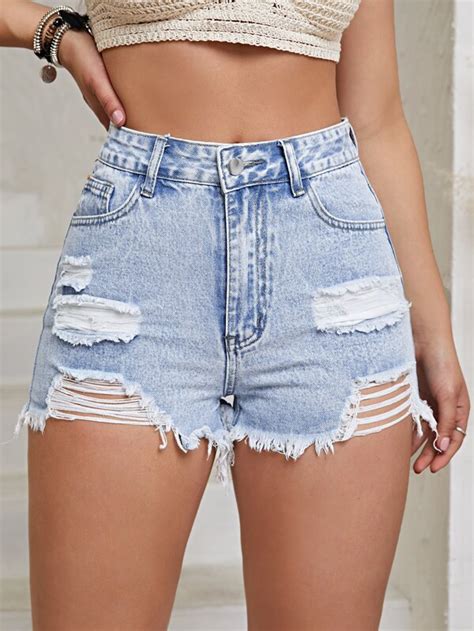 short jeans shein|ripped denim shorts shein.